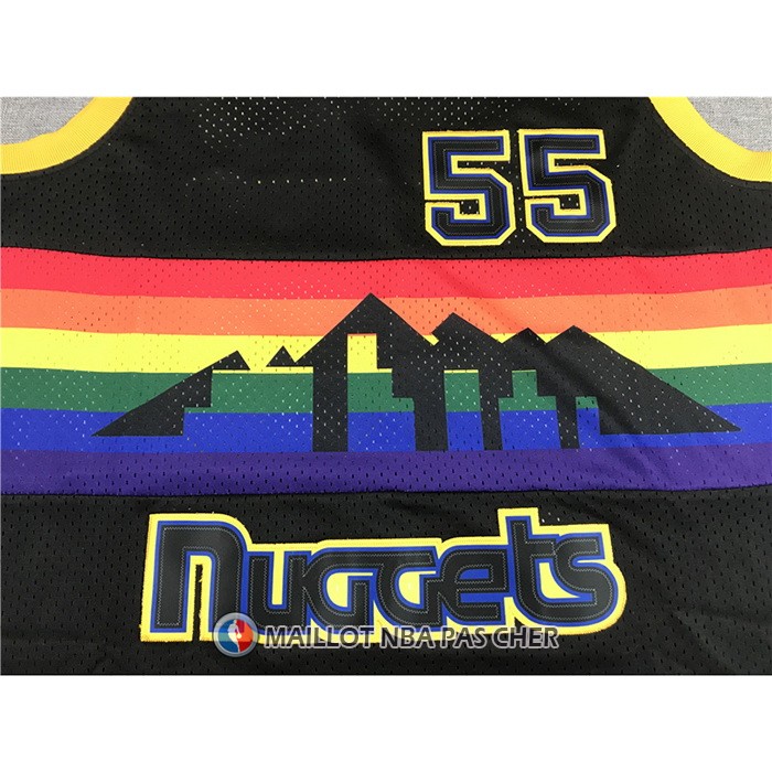 Maillot Denver Nuggets Dikembe Mutombo NO 55 Mitchell & Ness 1991-92 Noir